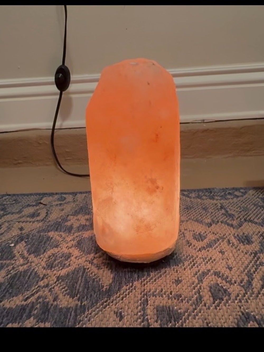 Himalayan hand carved pink salt lamp, 10” tall, 5 stage dimmer